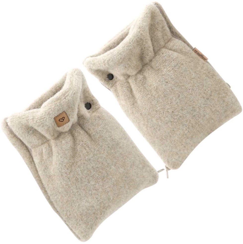 Zaffiro - Mufka/rękawiczki do wózka wełniana Sierra - Beige U