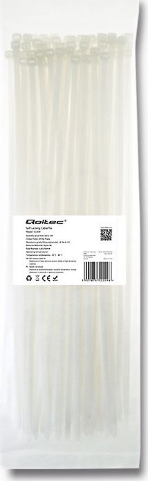 Organizer Qoltec Opaska zaciskowa Biały 100 sztuk (52209)