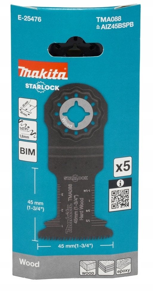 MAKITA MT BRZESZCZOT DO CIĘCIA WGŁĘBNEGO BIM 45mm x 45mm 14z/C TMA088 /5szt.