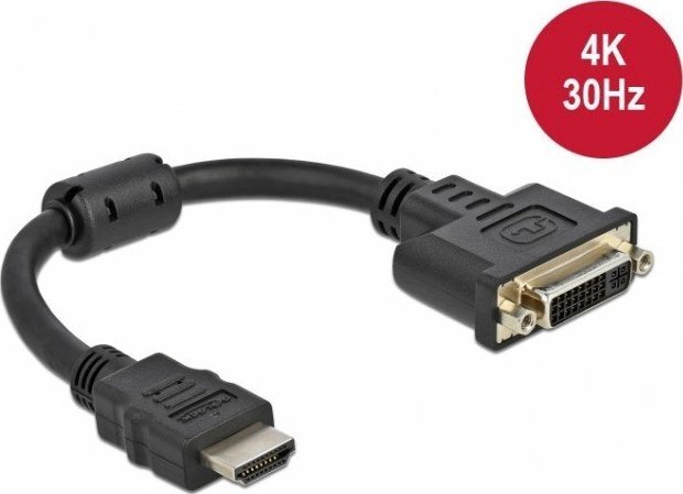 Adapter AV Delock Adapter HDMI male to DVI 24+5 female 4K 30 Hz 20 cm - black