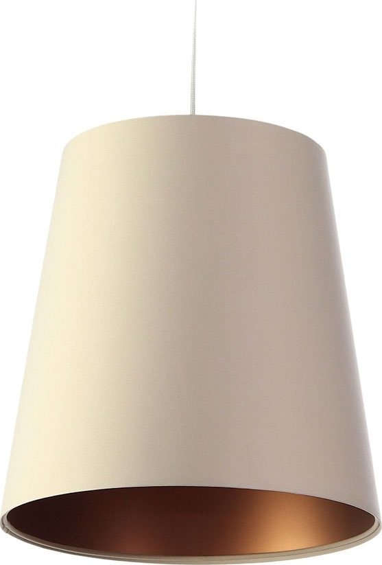 Lampa wisząca Lumes Kremowo-miedziana lampa wisząca z abażurem - S405-Arva