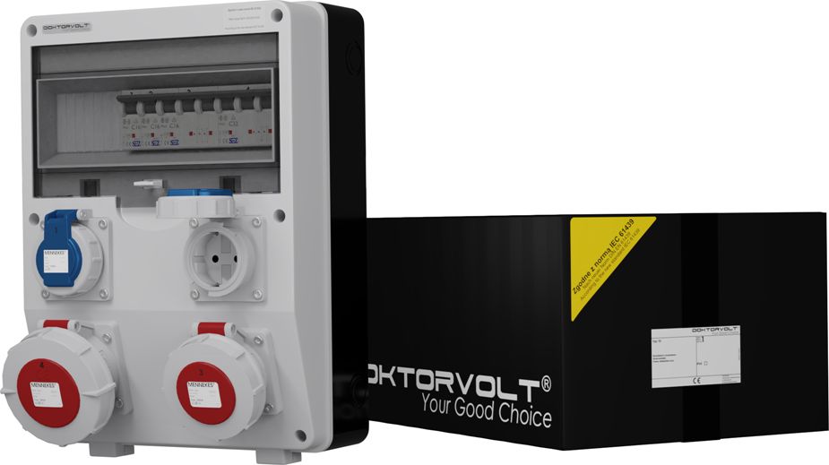 Doktorvolt Rozdzielnica budowlana TD-S 32A 16A 2x230V IP65 Schuko Doktorvolt 6046