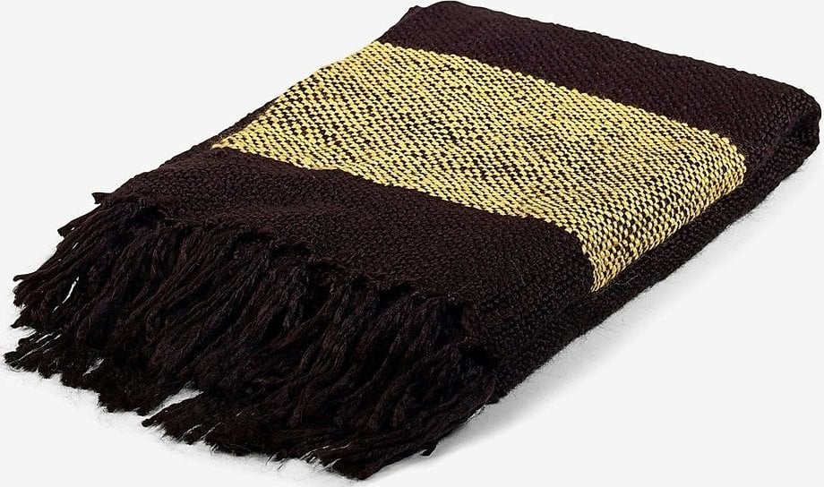 bercato Pläd GOLD - 130x170cm - Akryl - Svart - guld