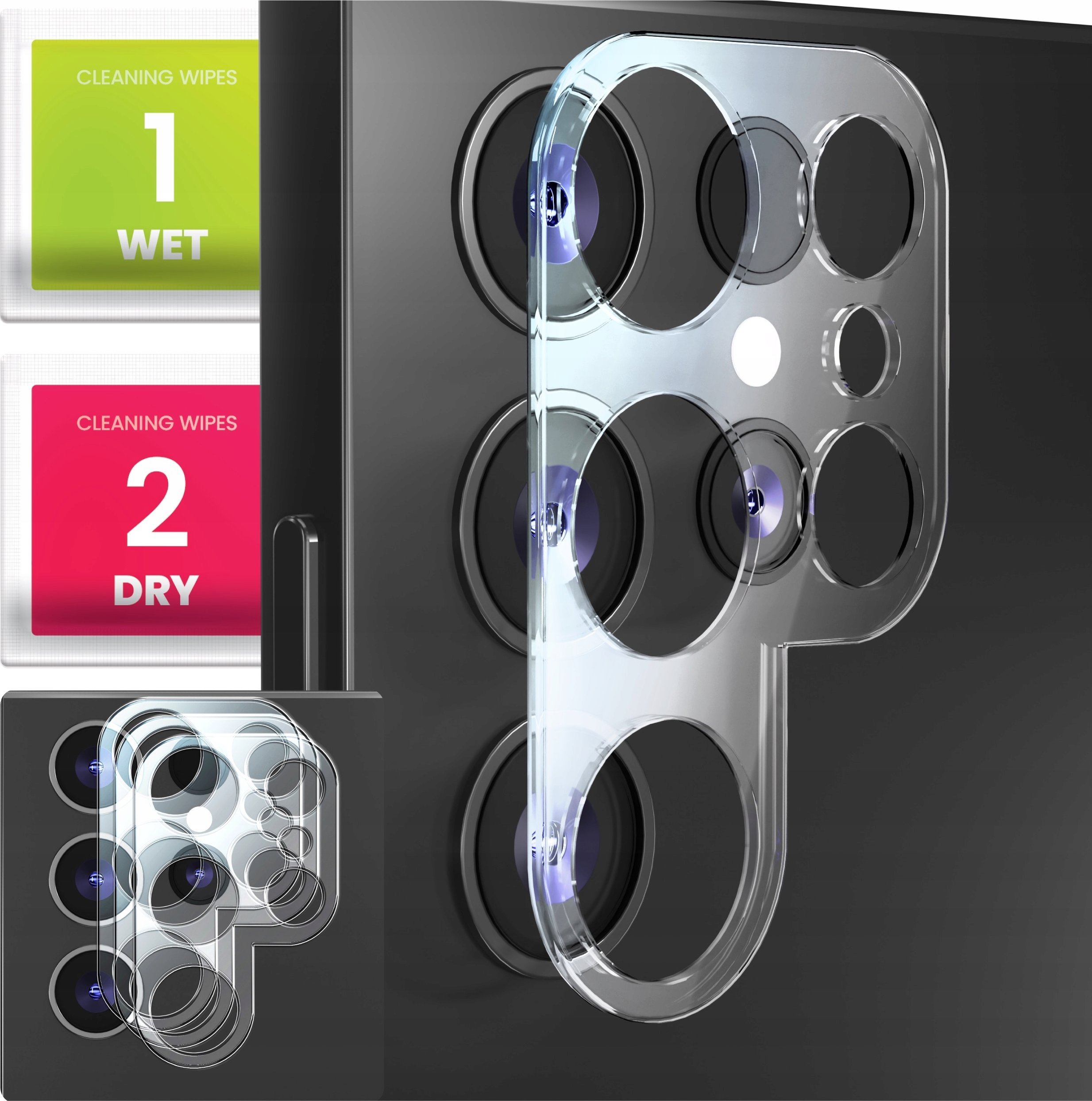 3-PAK Szkło Na Aparat Do Samsung Galaxy S24 Ultra (Hartowane, Ochronne, 9H)