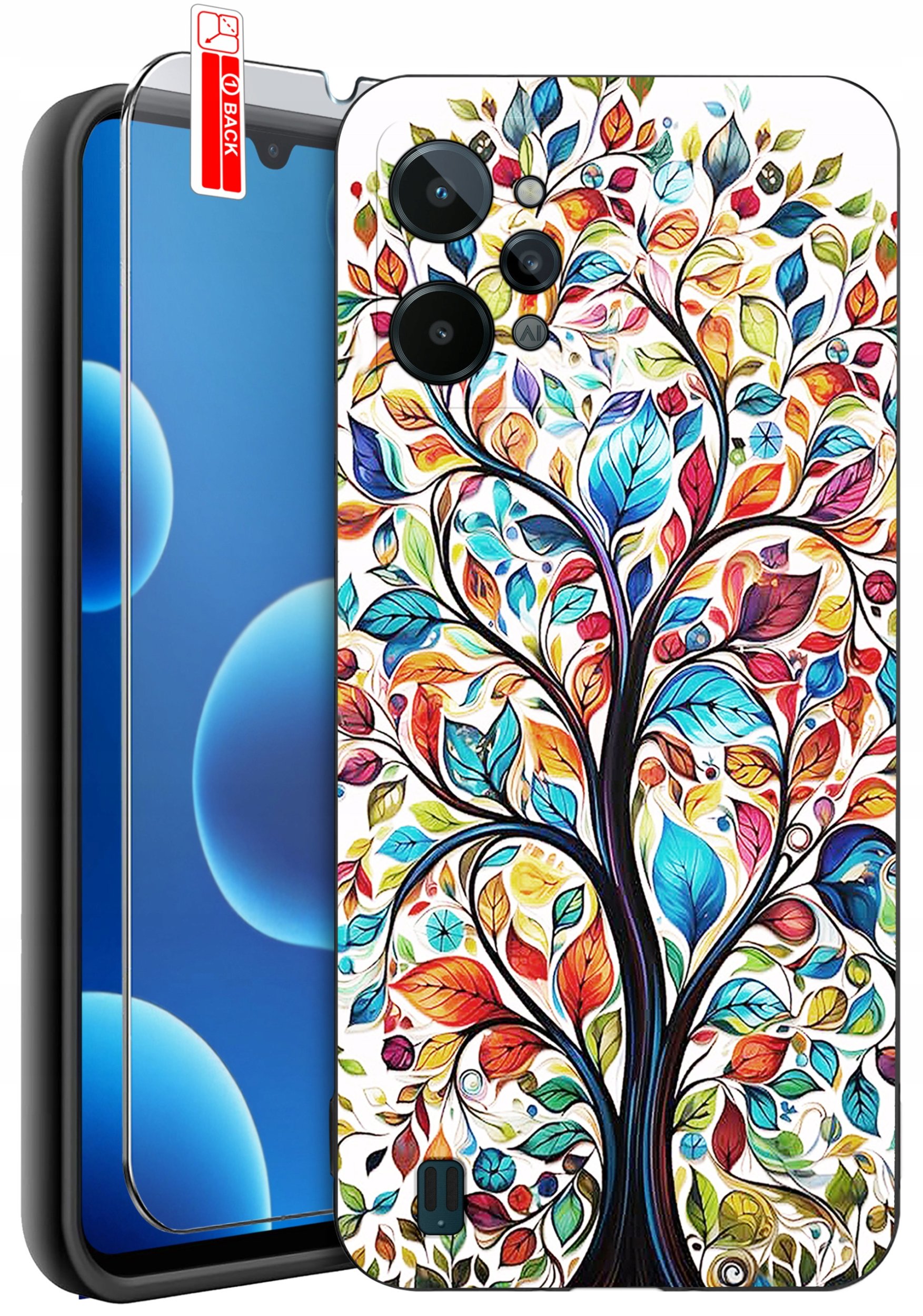 ETUI do Realme C31| WZORY | SILIKONOWE MATT CASE + SZKŁO 9H