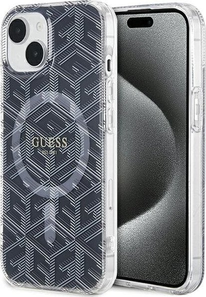 Guess Guess GUHMP15SHGCUSTGK iPhone 15 / 14 / 13 6.1" czarny/black hardcase IML GCube MagSafe