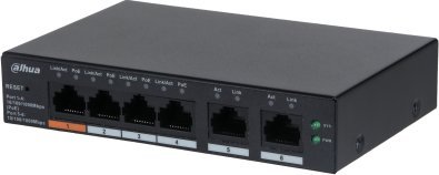 Switch Dahua Technology DAHUA Switch||CS4006-4GT-60|Type L2|Desktop/pedestal|PoE ports 4|60 Watts|DH-CS4006-4GT-60