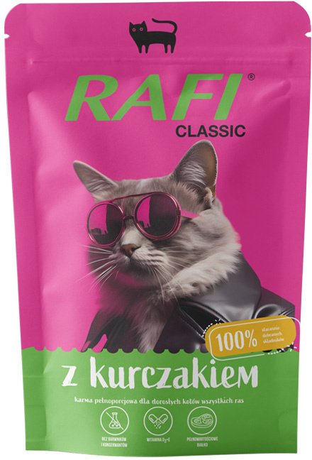 Rafi Classic Mokra karma z kurczakiem dla kota saszetka 100 g