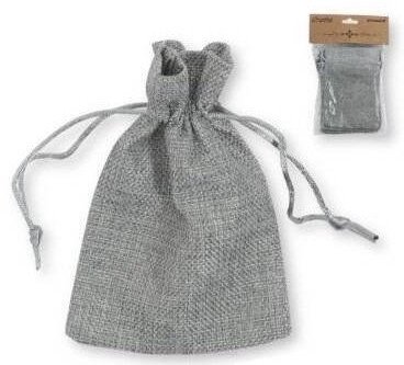 Woreczki jutowe szare 7x10cm 6szt