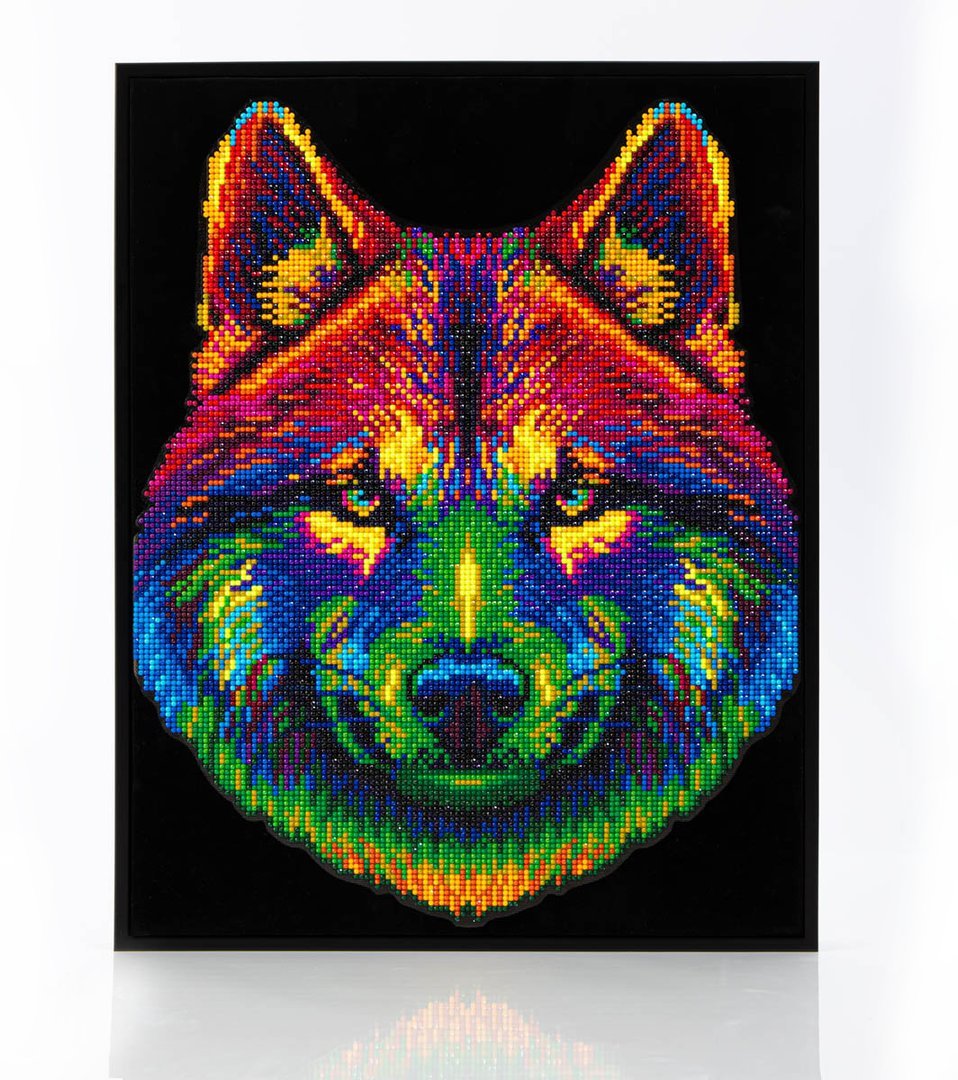 DIAMOND DOTZ ADULTS FLOCKED NEON WOLF
