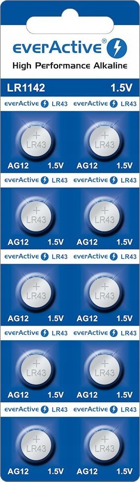 EverActive Bateria alkaliczna mini everActive AG12 G12 LR1142 LR43 - blister 10 sztuk
