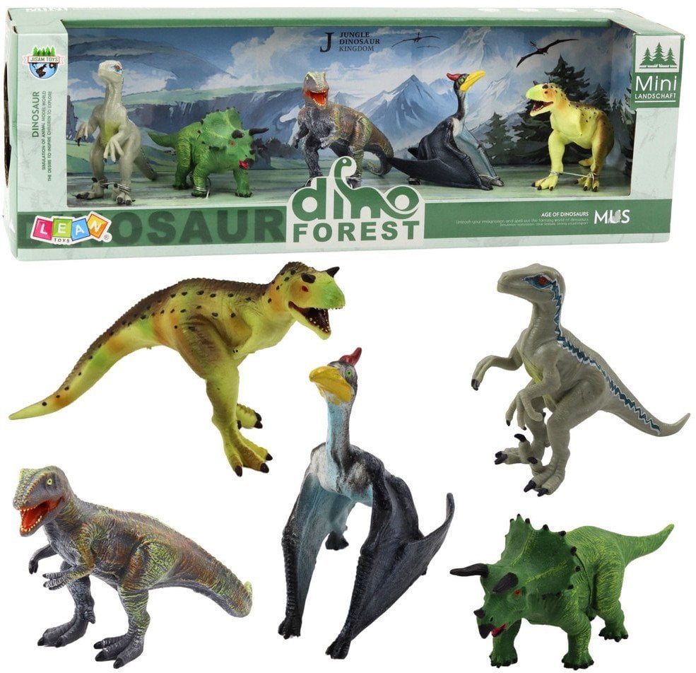 Zestaw Realistycznych Figurek Dinozaurów Las 5el
