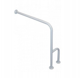 Poręcz ERGOPLUS ścienno-podłogowa 80X80cm, wersja lewa, malowana proszkowo, biała