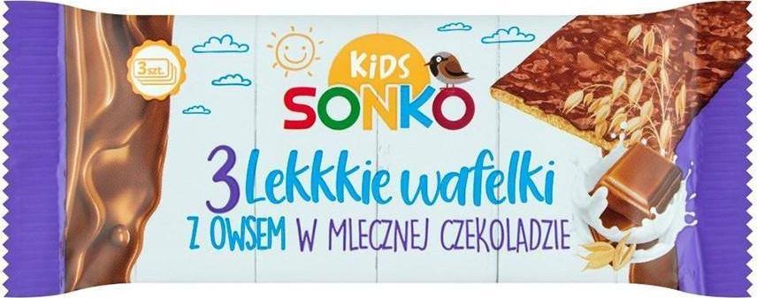 SONKO Lekkie Wafelki z owsem w czekoladzie mlecznej , 36g