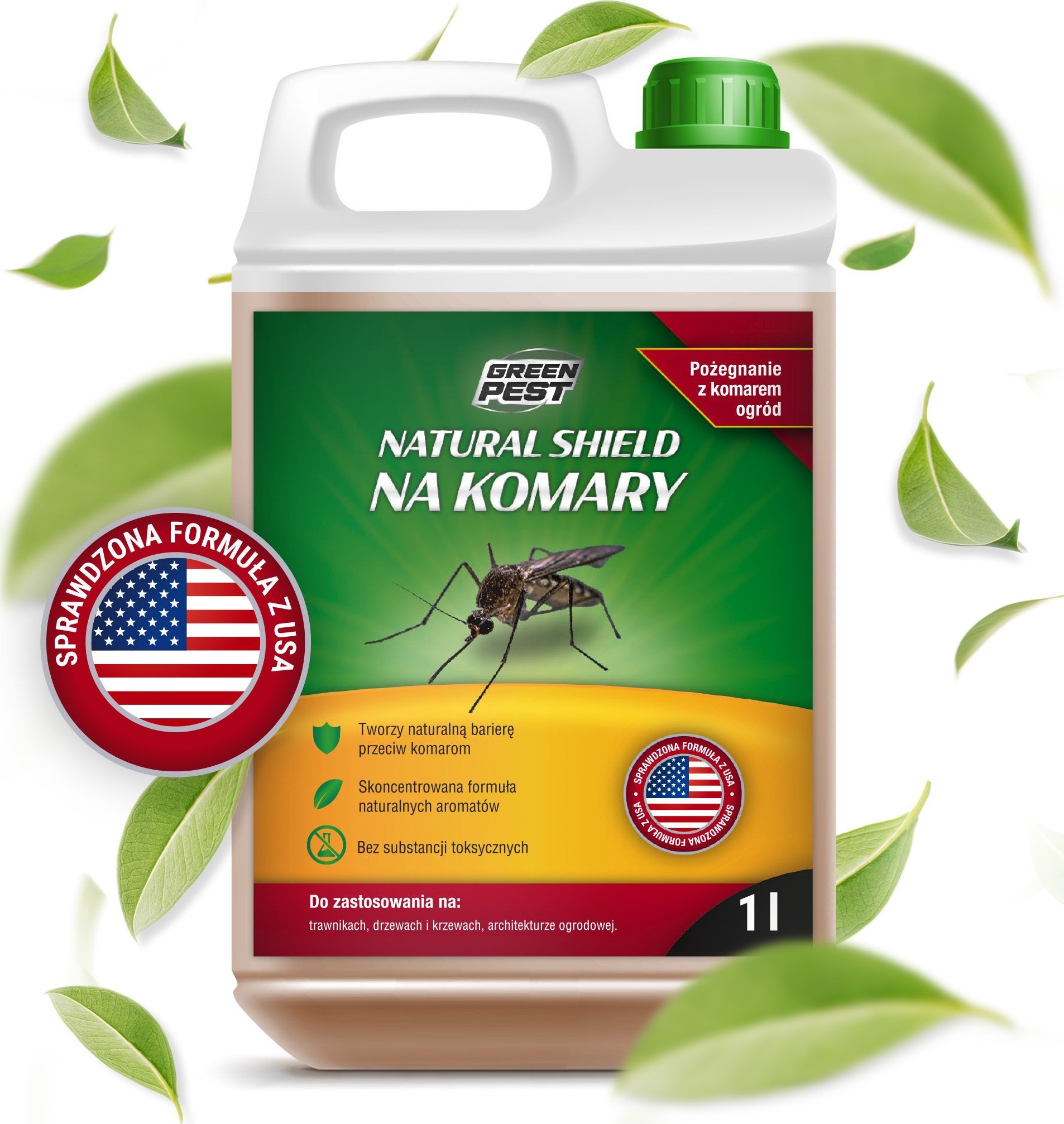 GREEN PEST Oprysk na Komary 1l Shield Płyn Preparat Środek na Komary Kleszcze