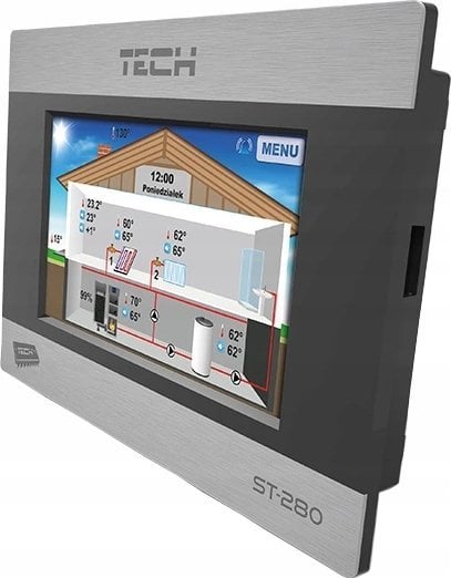 Tech Sterownik pokojowy ST-280 z komunikacją RS, czarny
