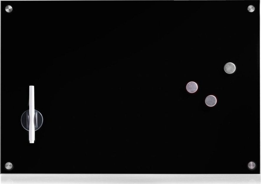 Zeller Szklana tablica magnetyczna MEMO, czarna + 3 magnesy, 60x40 cm, ZELLER