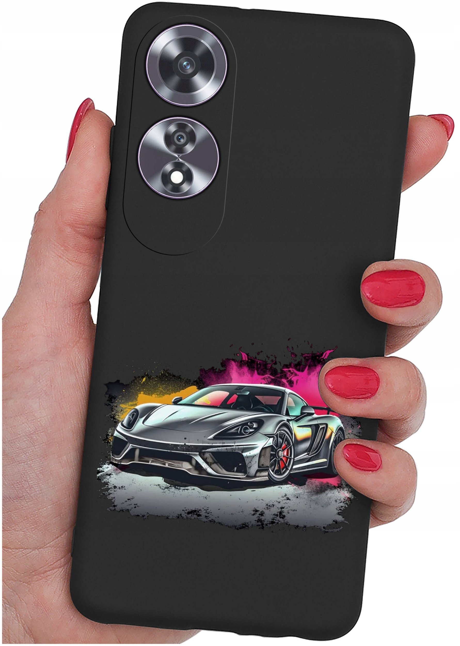 krainaGSM Etui do Oppo A60 4G wzory | SILIKONOWE MATT CASE + SZKŁO 9H