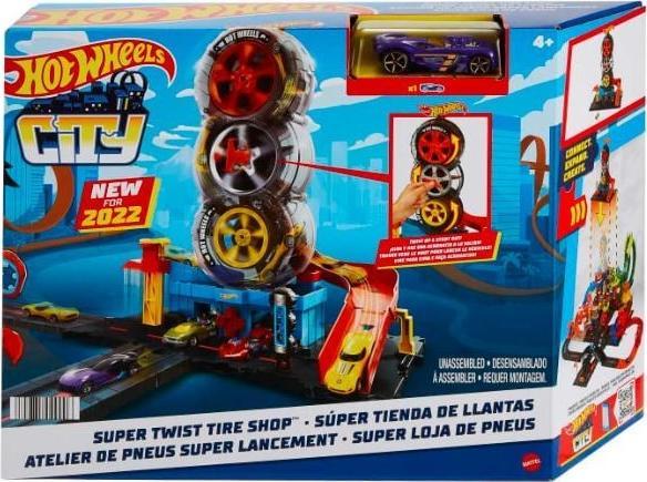 Mattel Hot Wheels City Wyścigowy warsztat opon zestaw HDP02