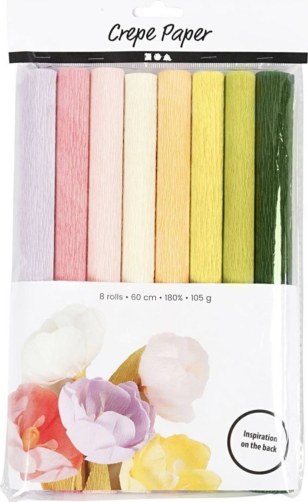 Bibuła 25x60 cm 8 arkuszy pastelowe