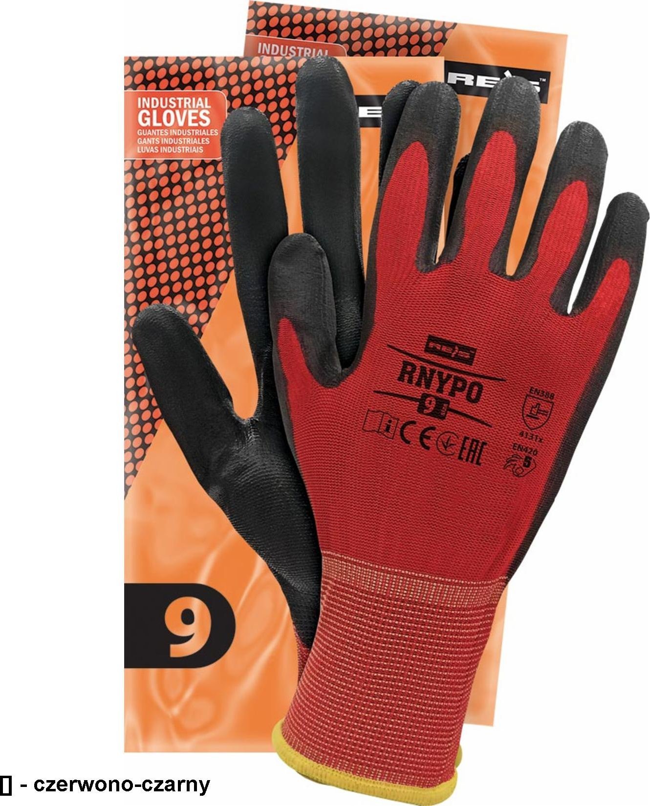 R.E.I.S. RNYPO - rękawice ochronne - melanż niebiesko-szaro-biały 9