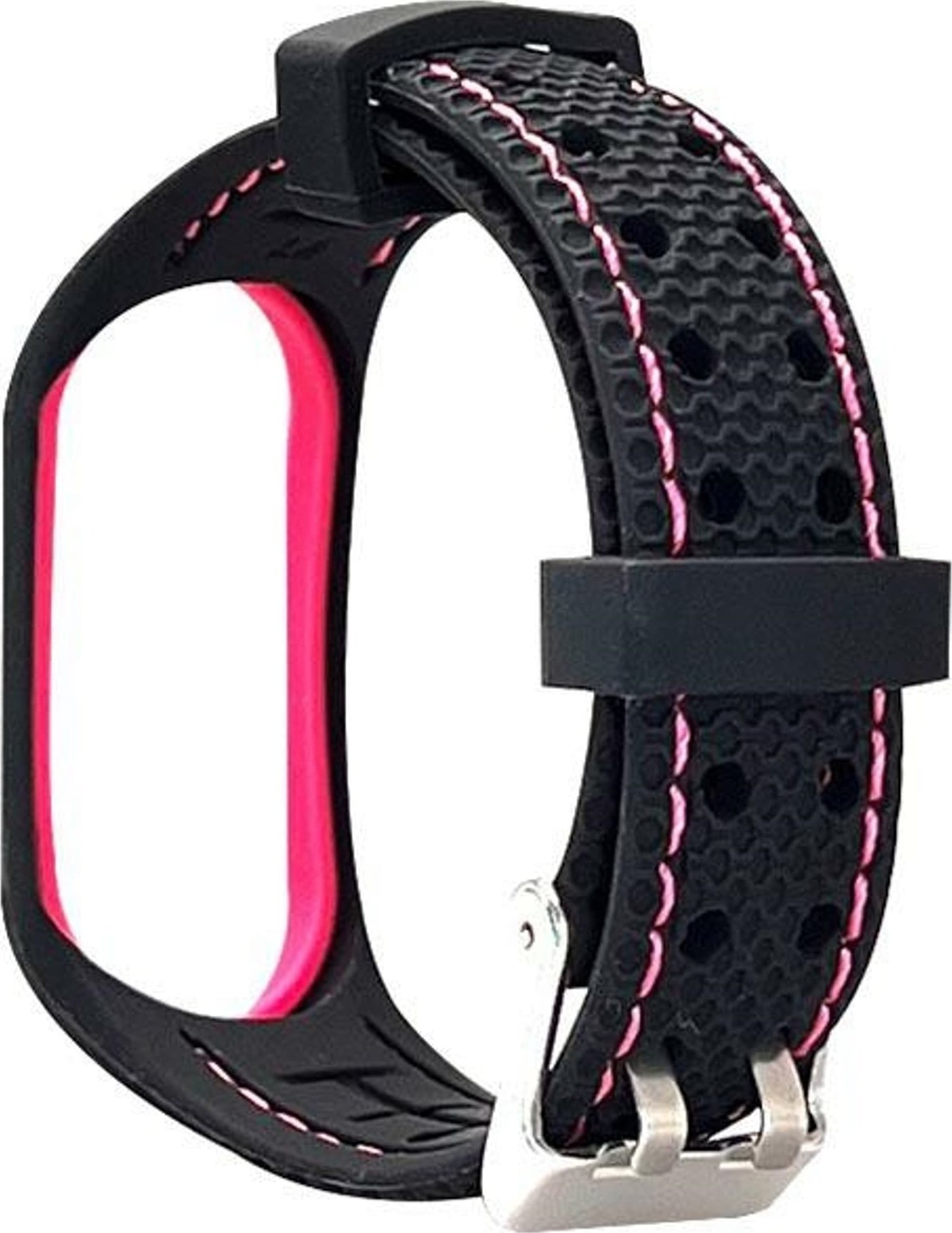 Beline Beline pasek Mi Band 6/5 Sport czarno-różowy black/pink