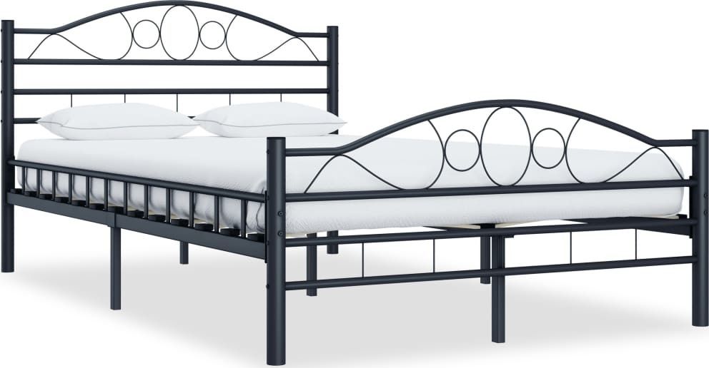 vidaXL Rama łóżka, czarna, stalowa, 120 x 200 cm