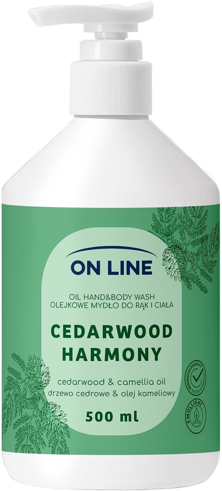 ON LINE Olejkowe mydło do rąk i ciała Drzewo cydrowe& Olej kameliowy 500 ml