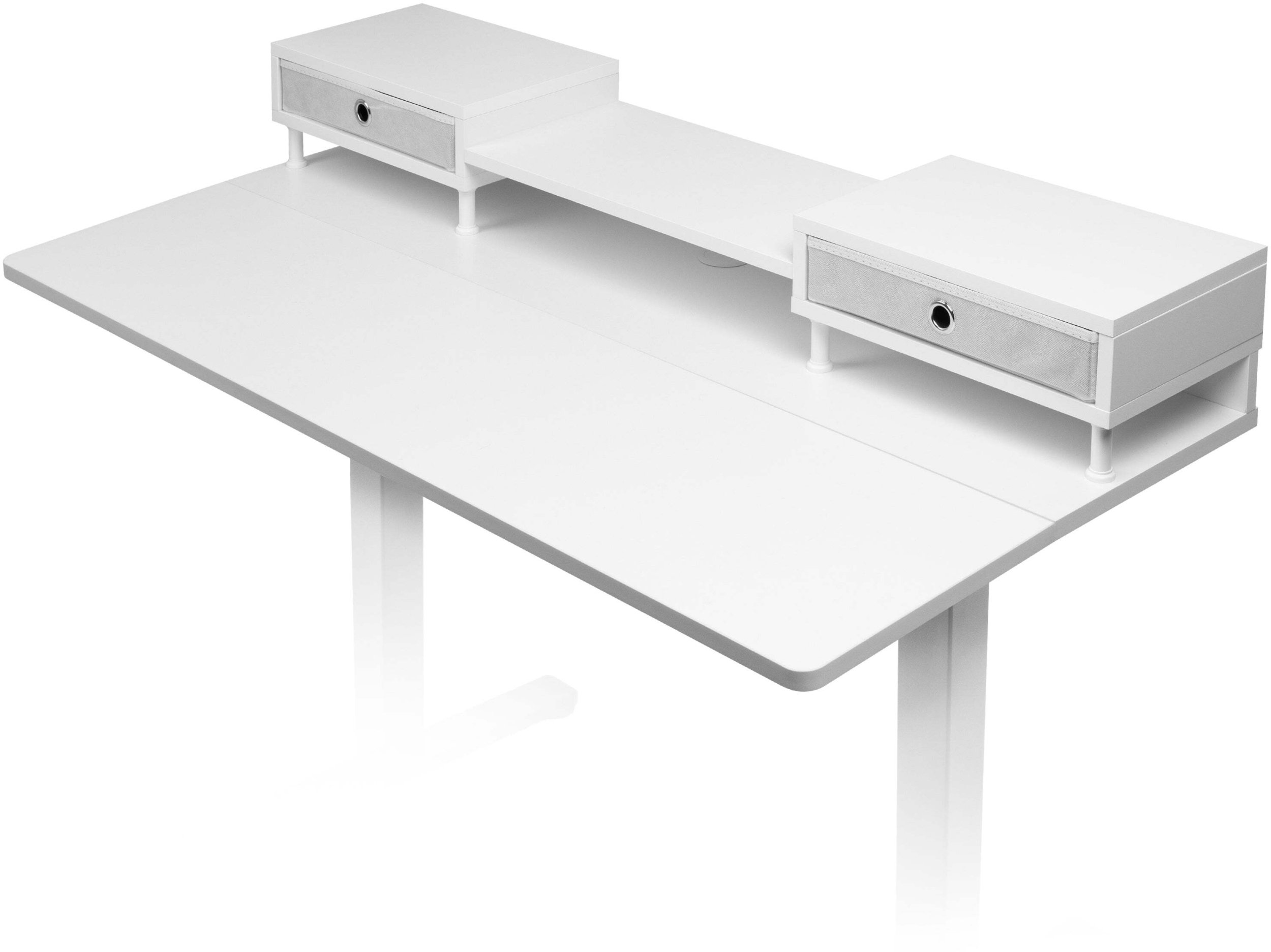 Biurko Duronic DD1 WE Blat biurka z nadstawką szufladami kolor: biały | kompatybilny ze stelażami TM51 i TM61 regulacja wysokości | 120 x 60 cm | ergo