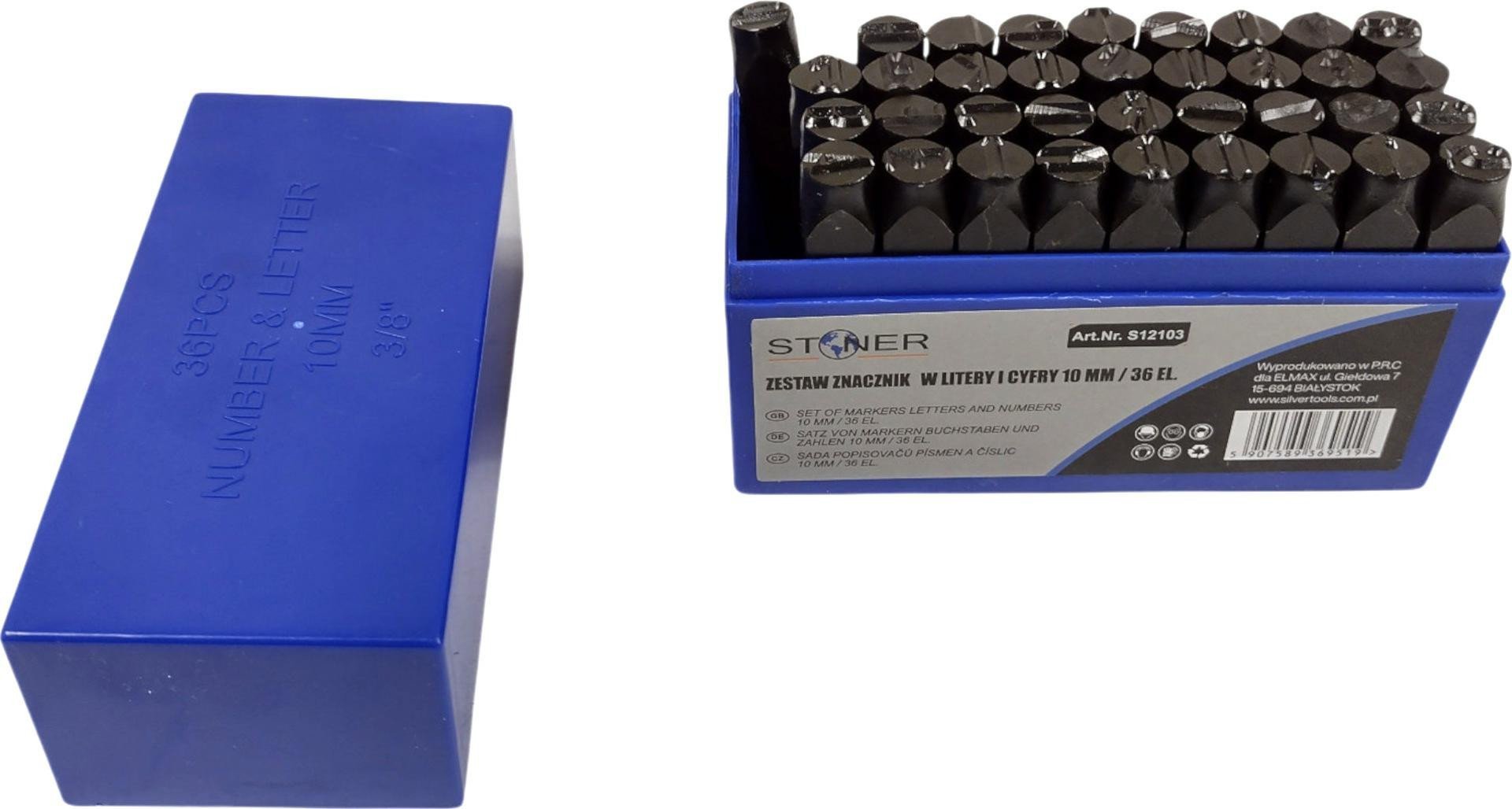 NUMERATOR SET 36 pieces 10mm SILVER