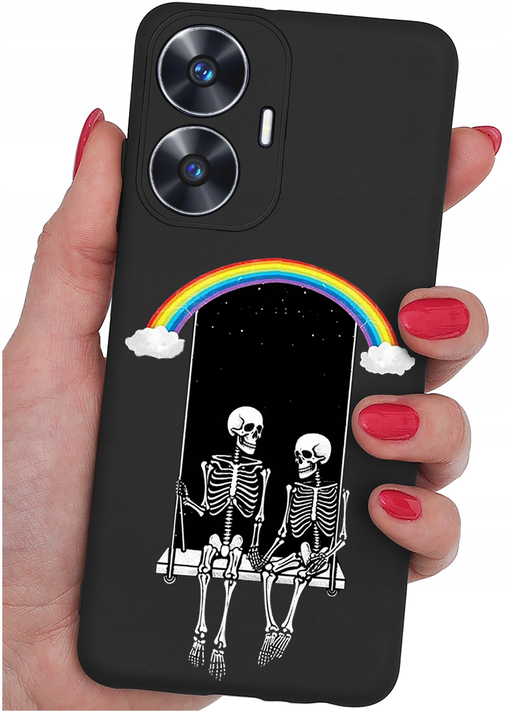 ETUI do Realme C55 WZORY |SILIKONOWE MATT CASE + SZKŁO 9H