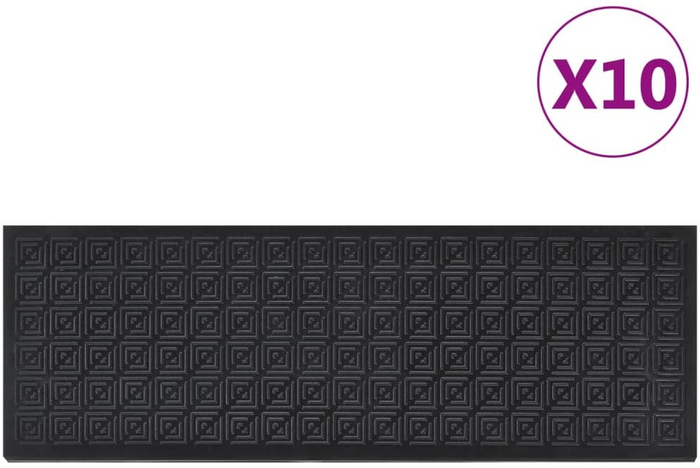 vidaXL Nakładki na schody, 10 szt., 25x75 cm, gumowe