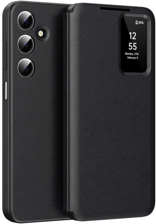 Etui z klapką Supero Smart View do Samsung Galaxy A17 4/5G, czarne