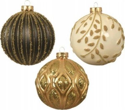 Kaemingk Bombka choinkowa z brokatem świąteczna 8 cm