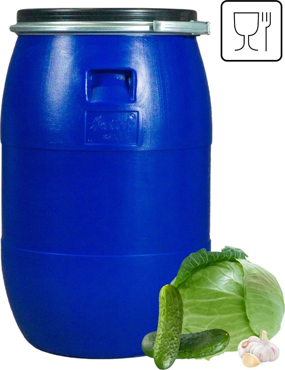 Prymus BECZKA PLASTIKOWA 85 L DO KISZENIA KAPUSTY NA WODĘ DESZCZÓWKĘ Z OBEJMĄ DUŻA