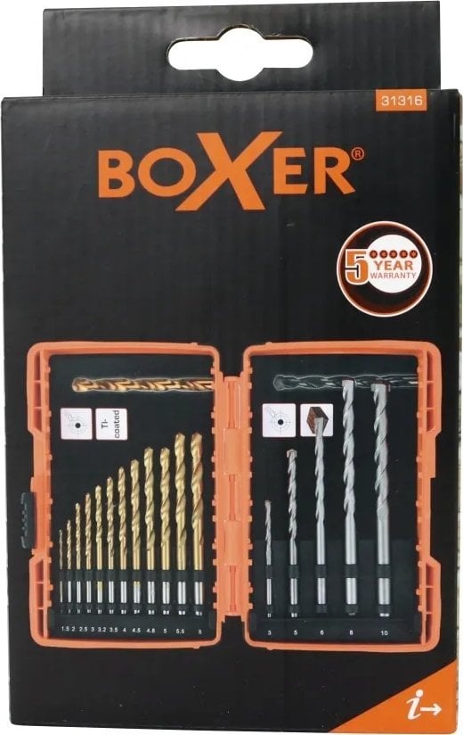 Wiertło BOXER Borsæt - 17 dele kombi (HSS)