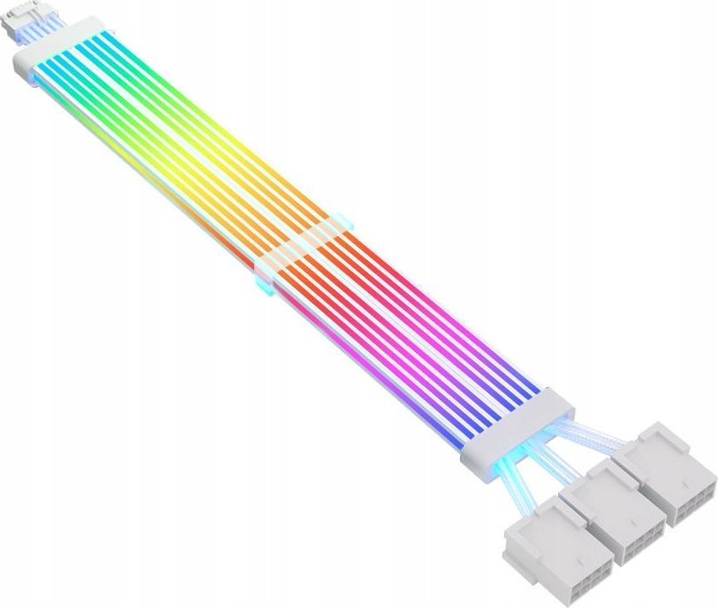 12VHPWR - PCIe 12-pin x2, 0.35m, Biały (Q7X 3*PIN TO 12VHPWR ADAPTER CABLE 16 AWG ARGB)
