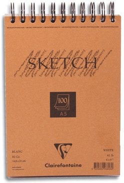 Clairefontaine 96606C, Orange, A5, 100 sheets, 90 g/m², Adult