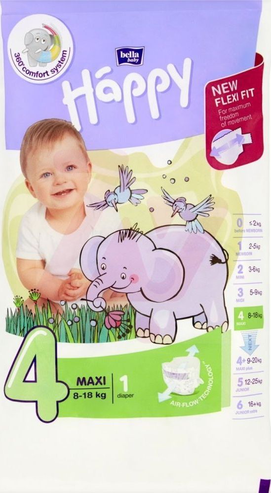 Bella Pieluchy Happy Maxi 4, 8-18 kg, 1 szt.