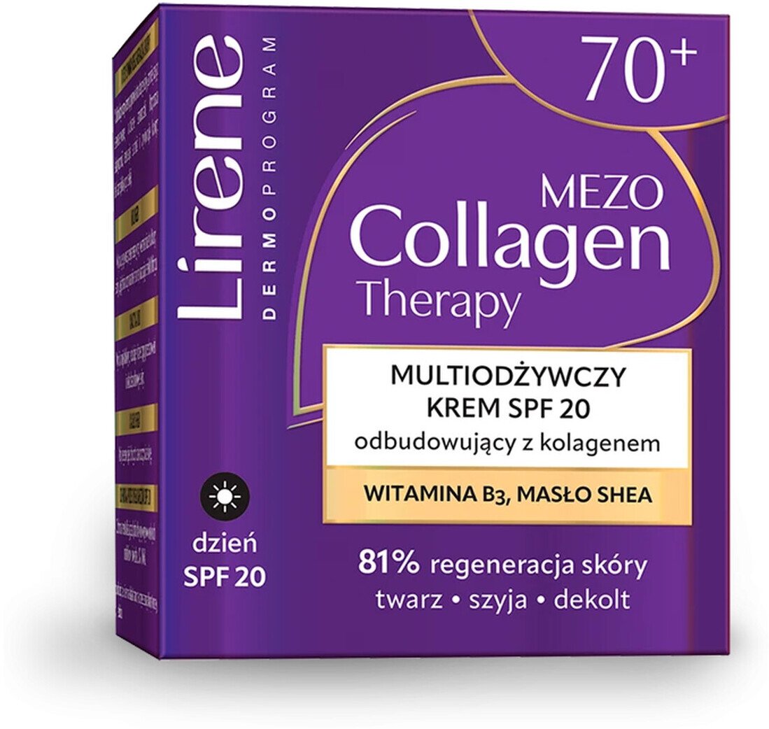 Lirene Wielozadaniowy krem SPF 20 odbudowujący z kolagenem 70+ na dzień 50ml