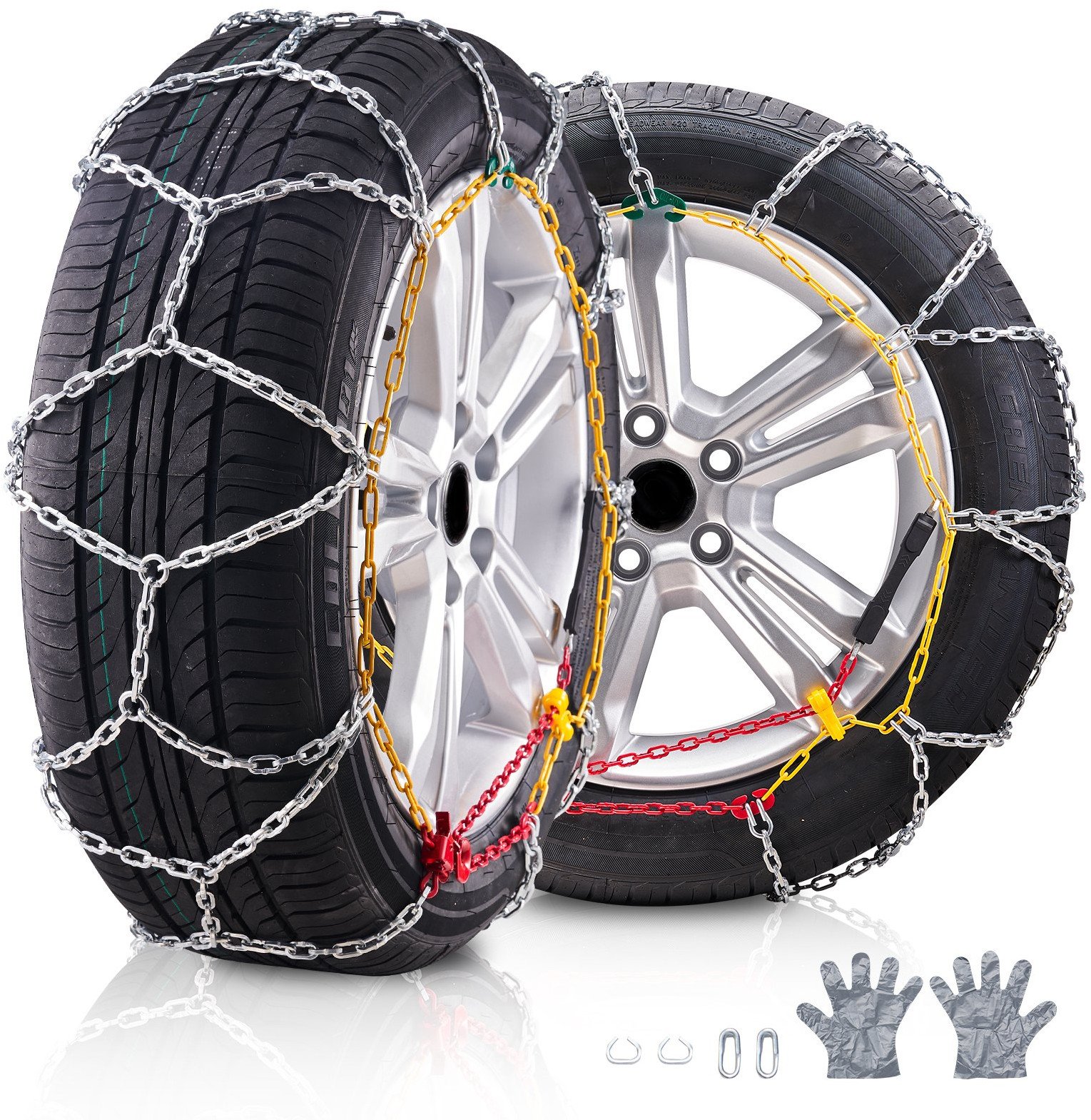 Łańcuchy śniegowe 2 szt. ze stali stopowej manganowej 14-17 cali