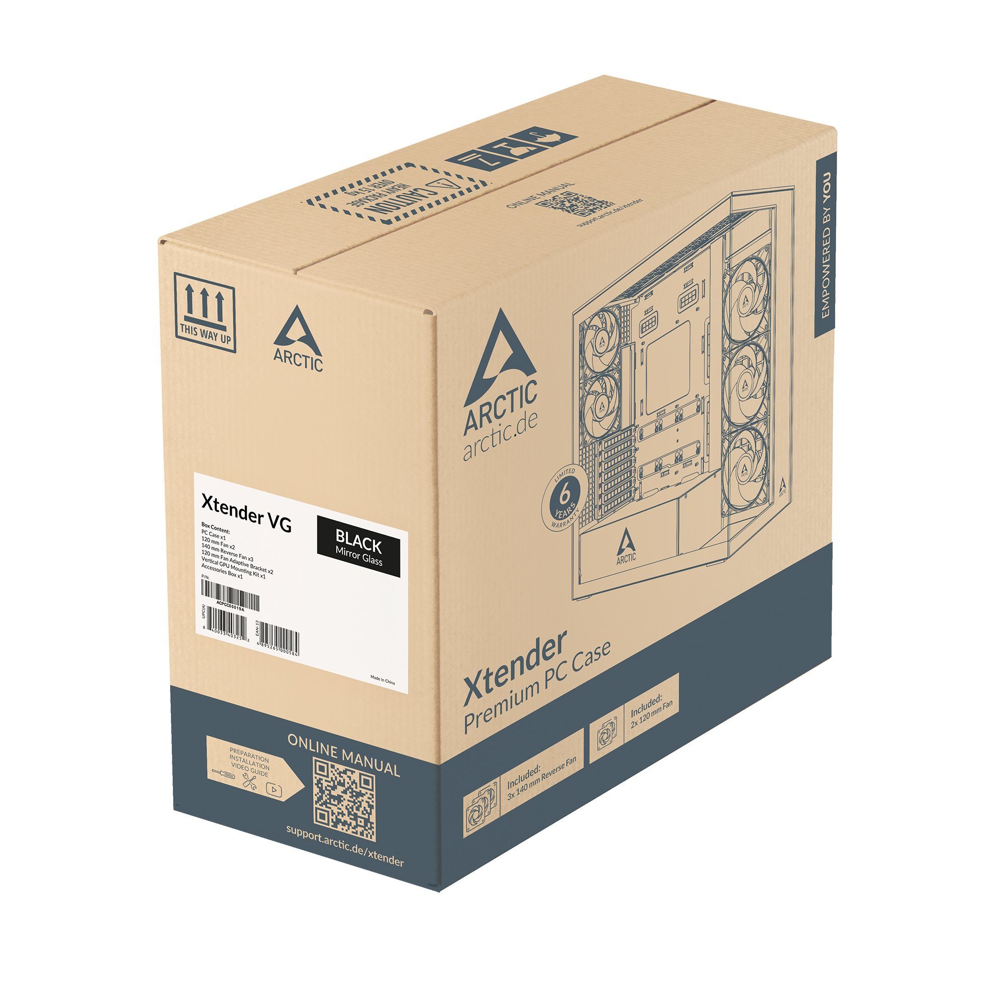 Obudowa Arctic Obudowa Arctic Xtender VG Mirror ARGB czarna (ACPCC00019A) + Butelka Termiczna