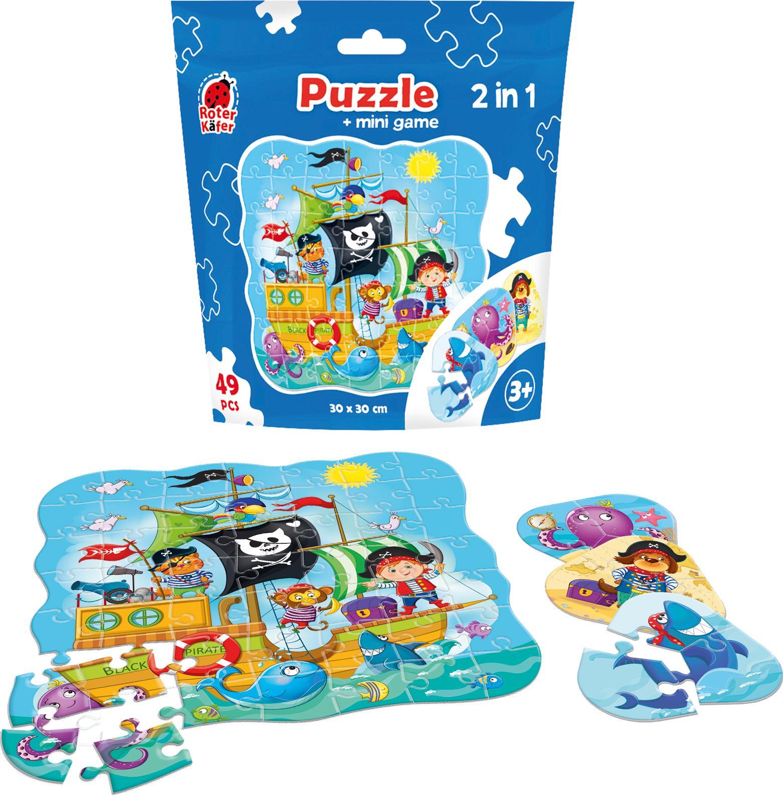 Roter Kafer PUZZLE 49 SASZETKA PIRACI +MINI GRA PIRATES RK1140-04