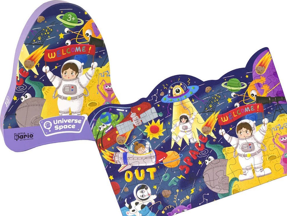 LeanToys Puzzle Kosmos Ufo Planety 48 Elementów