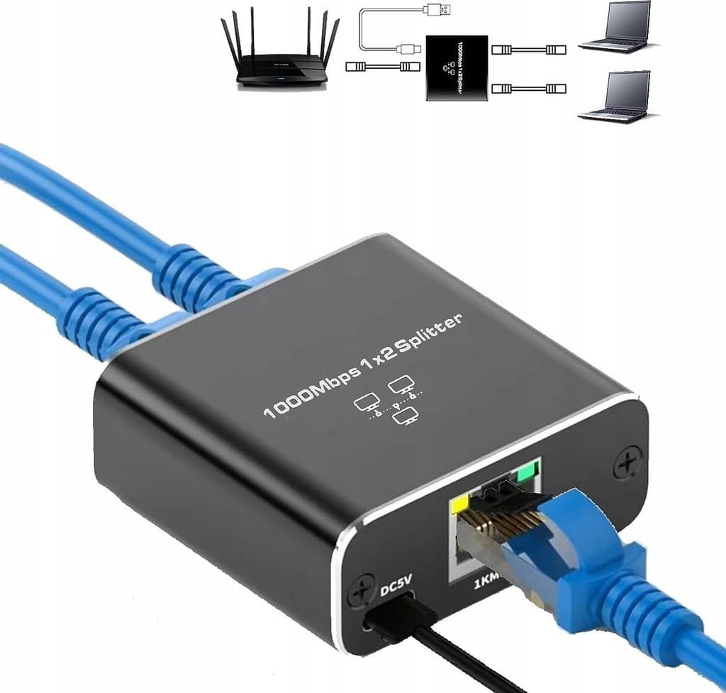 Triton SPLITTER LAN 1x2 ADAPTER ROZGAŁĘŹNIK RJ45 GIGABIT one size