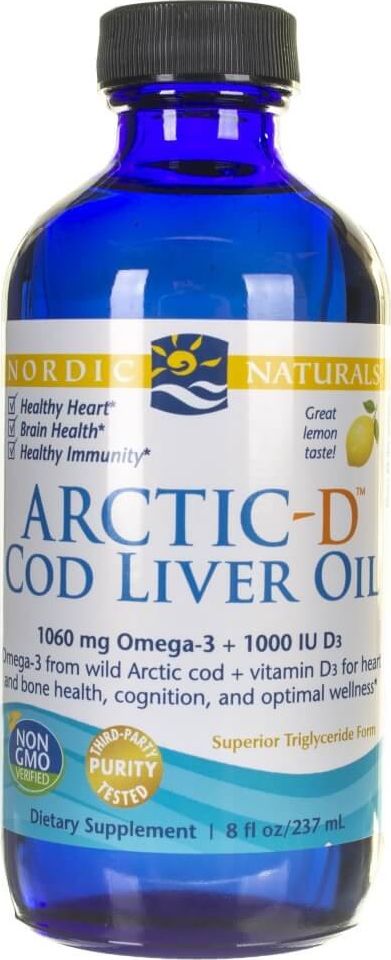 Nordic naturals Nordic Naturals - Arctic-D Cod Liver Oil, Smak Cytrynowy, 237 ml