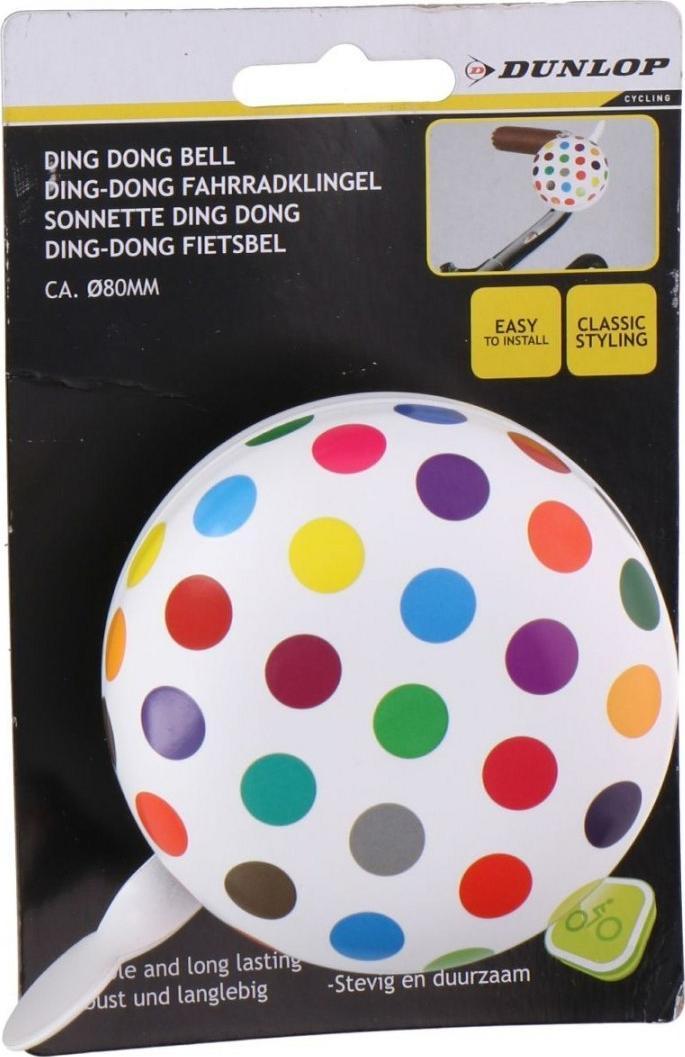 Dunlop Dzwonek rowerowy o śr. 80 mm kropki