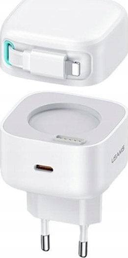 Ładowarka Usams Ładowarka sieciowa USAMS US-CC202 USB-C + kabel Lighning PD QC 35W biały/white