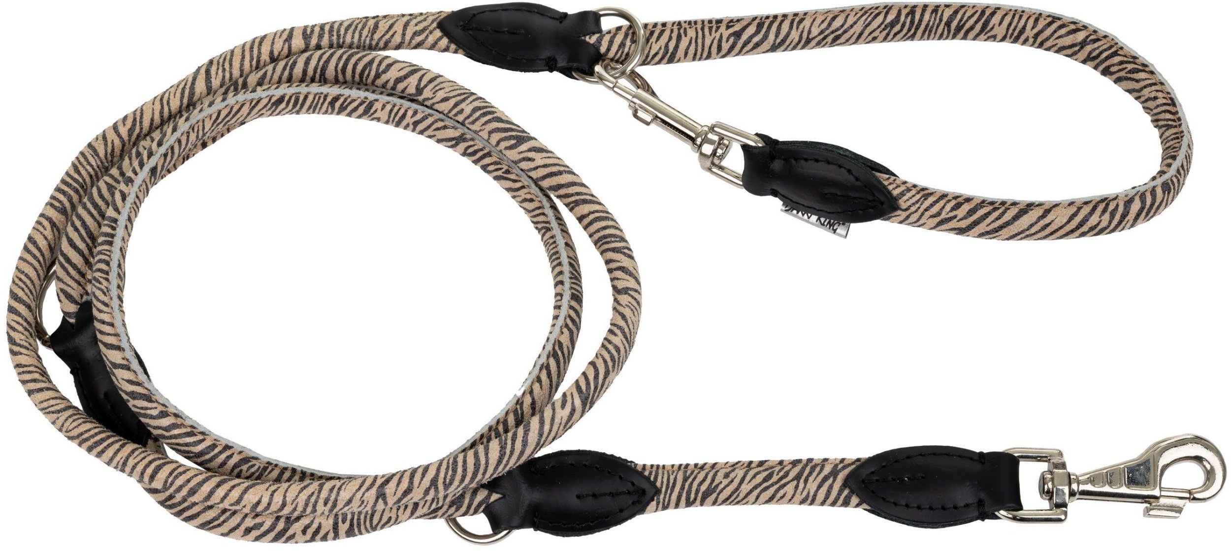 Smycz dla psa, wzór TIGER, regulowana okrągła 6mm /220cm