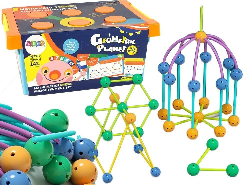 LeanToys Zestaw Klocków 3D Konstrukcyjne Geometric 142el.